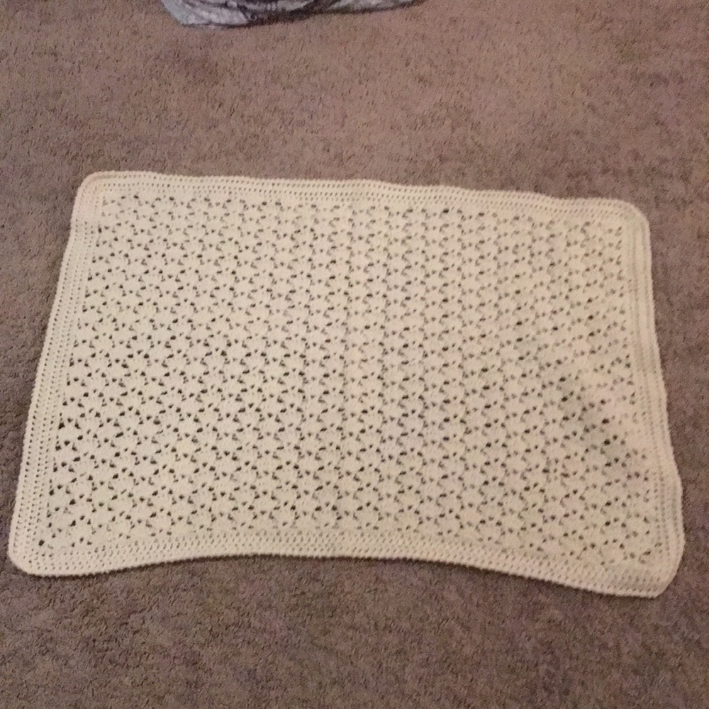 Crocheted Off white baby blanket